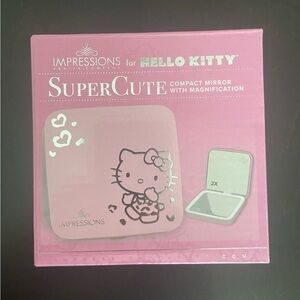 PINK Impressions Hello Kitty Super Cute Compact Mirror 2x Magnification Sanrio